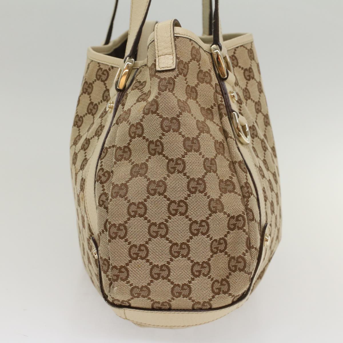GUCCI GG Canvas Shoulder Bag Beige 130736 54128