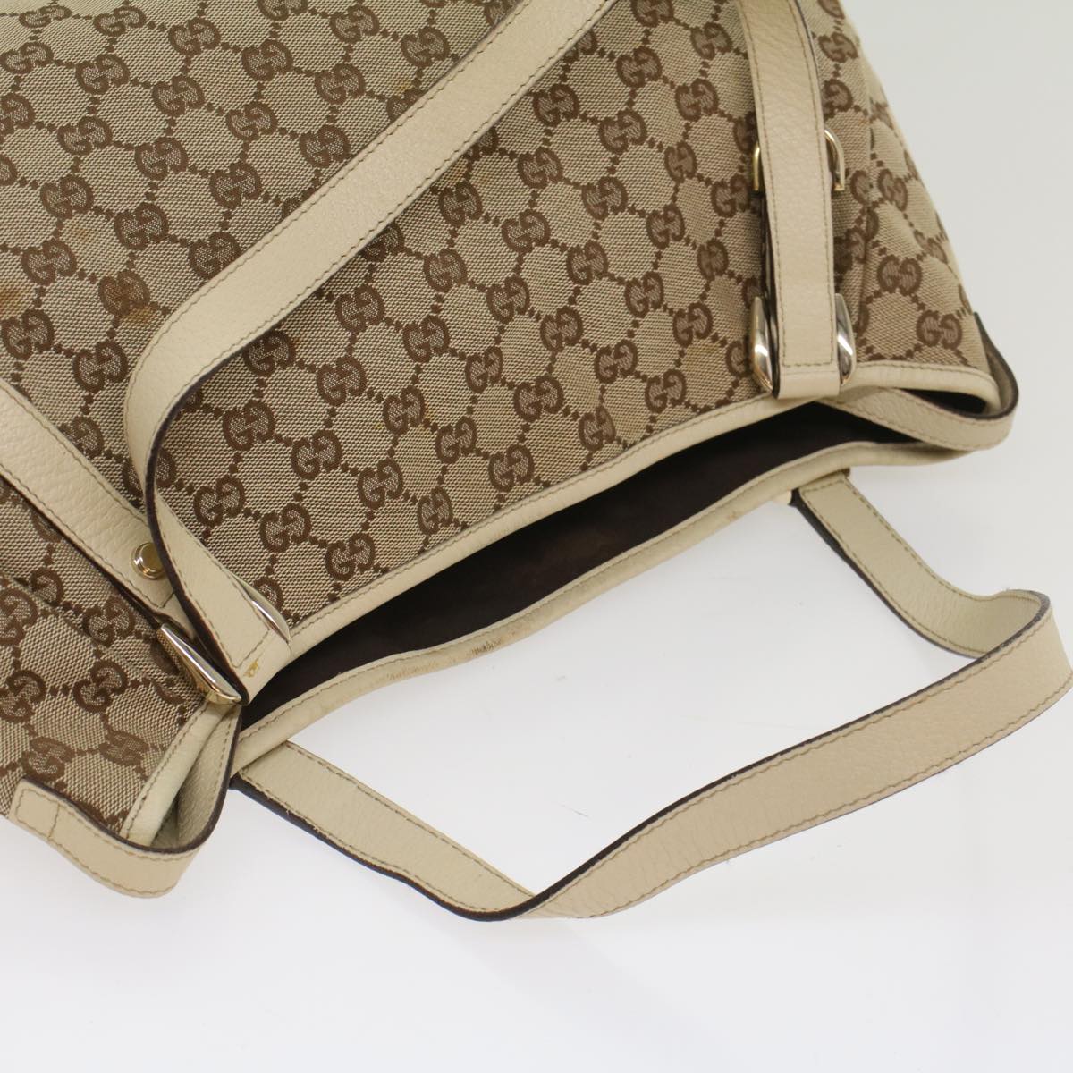 GUCCI GG Canvas Shoulder Bag Beige 130736 54128