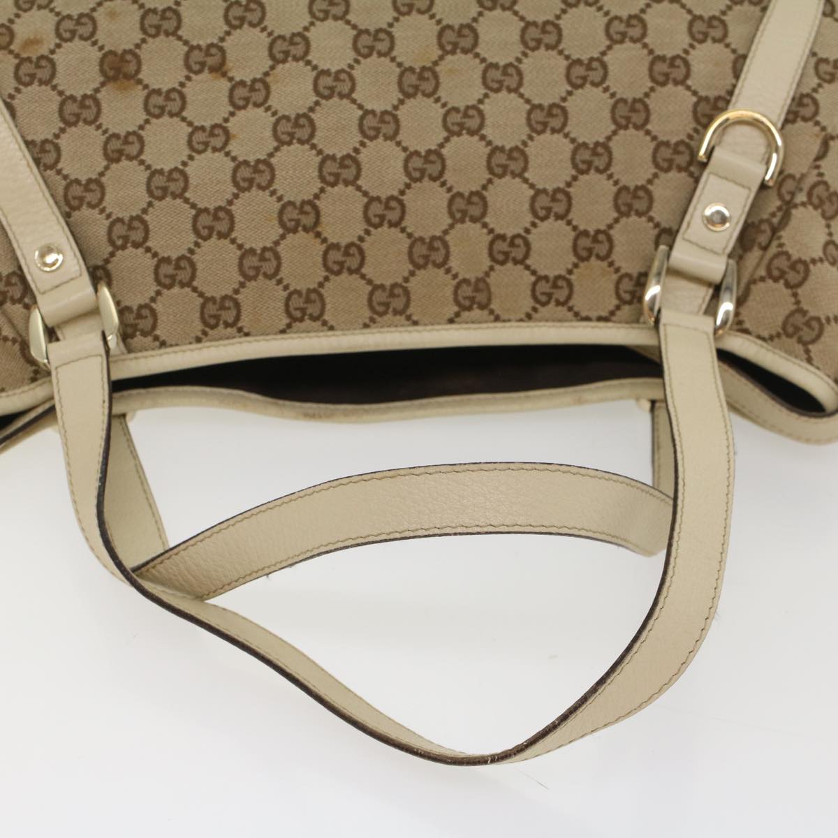 GUCCI GG Canvas Shoulder Bag Beige 130736 54128