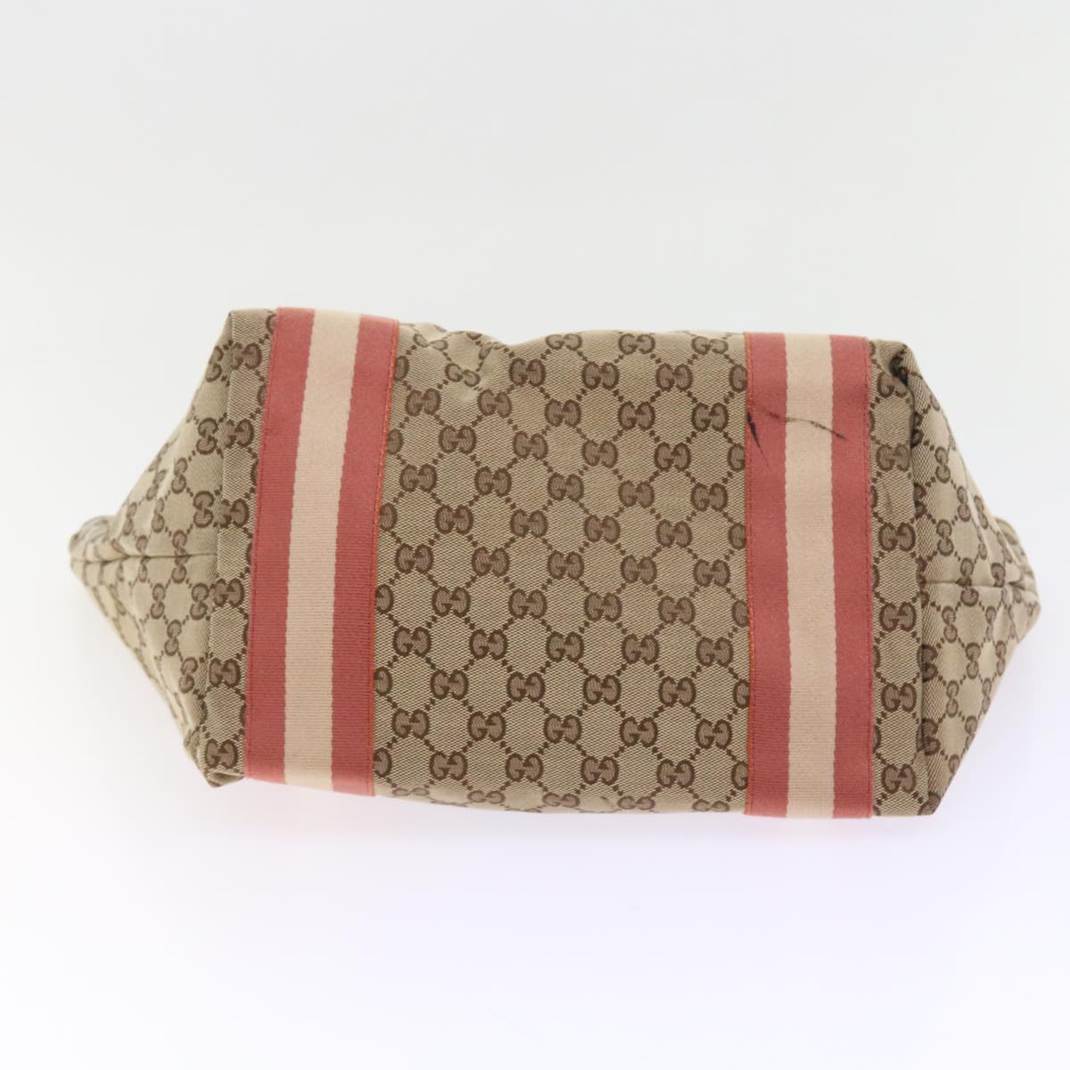 GUCCI GG Canvas Sherry Line Tote Bag Beige Pink white 211970 54129