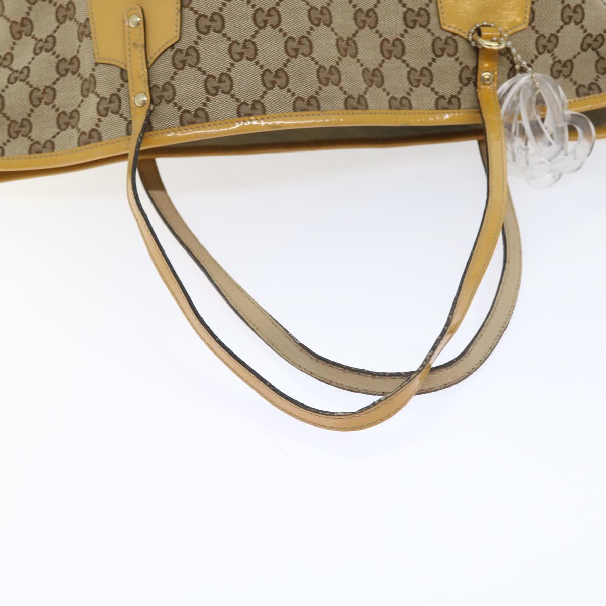 GUCCI GG Canvas Sherry Line Tote Bag Beige Pink white 211970 54129