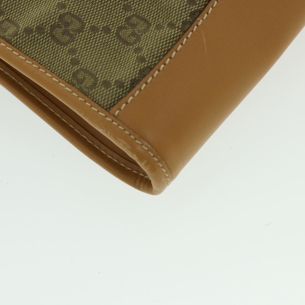 GUCCI GG Canvas Clutch Bag Leather Beige 54130