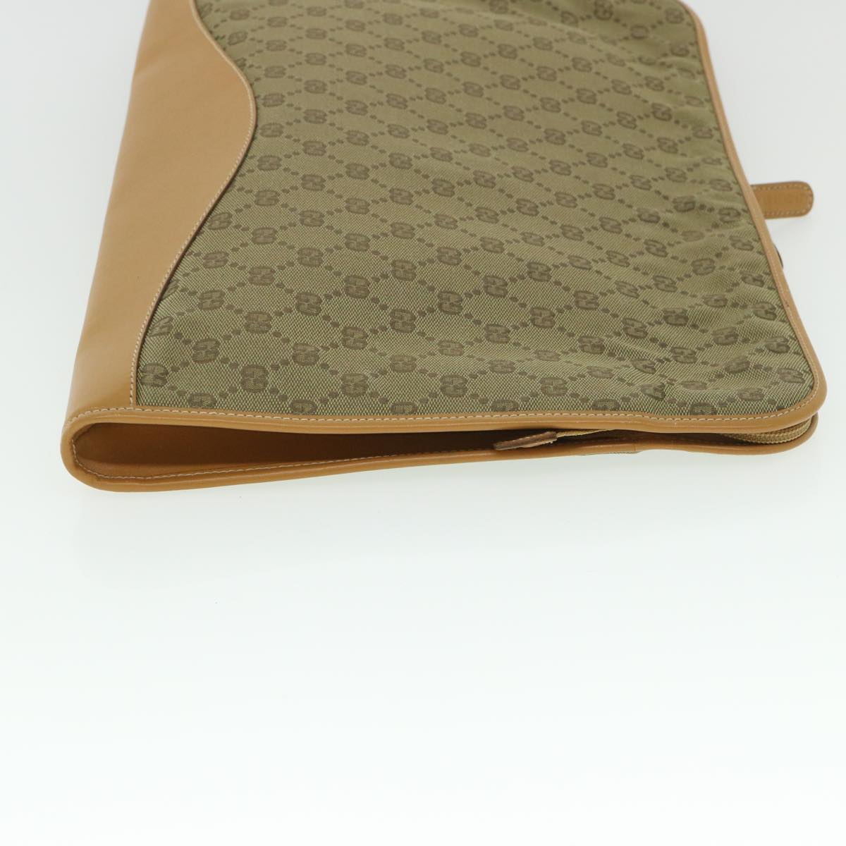 GUCCI GG Canvas Clutch Bag Leather Beige 54130