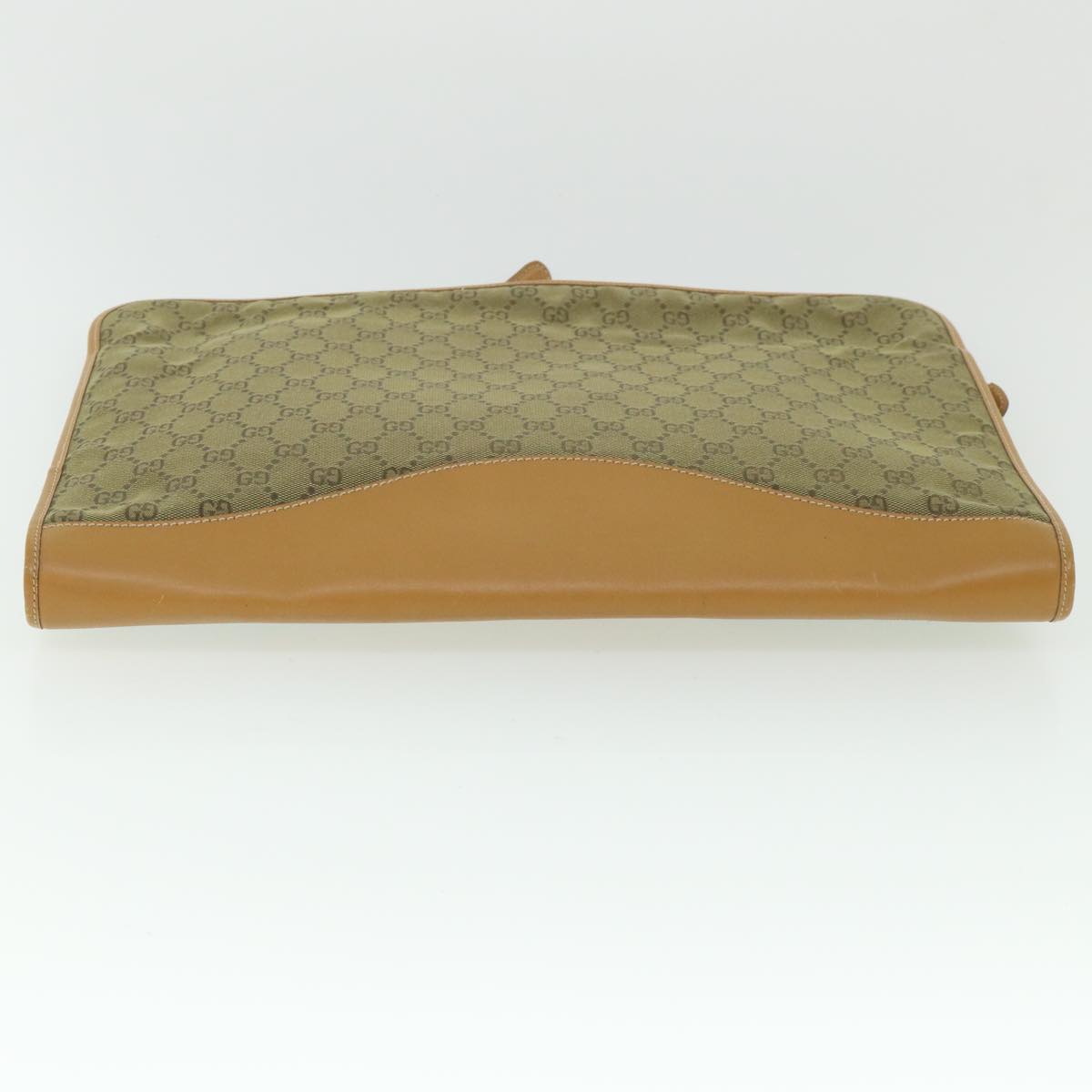 GUCCI GG Canvas Clutch Bag Leather Beige 54130