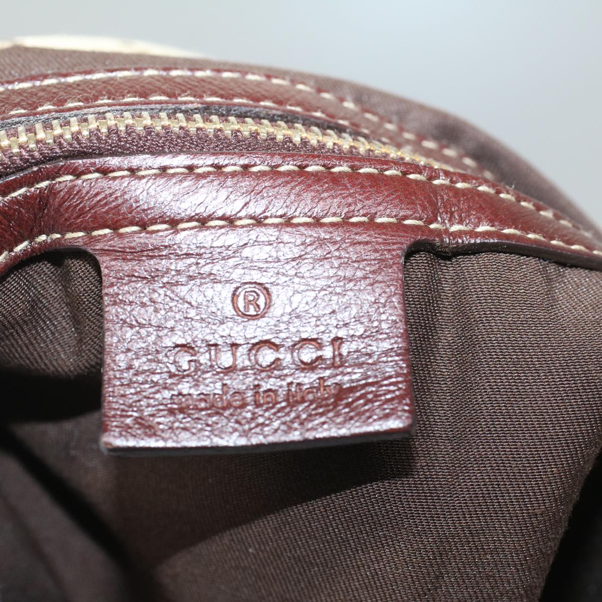 GUCCI GG Canvas Hand Bag Leather Beige 189892 54132