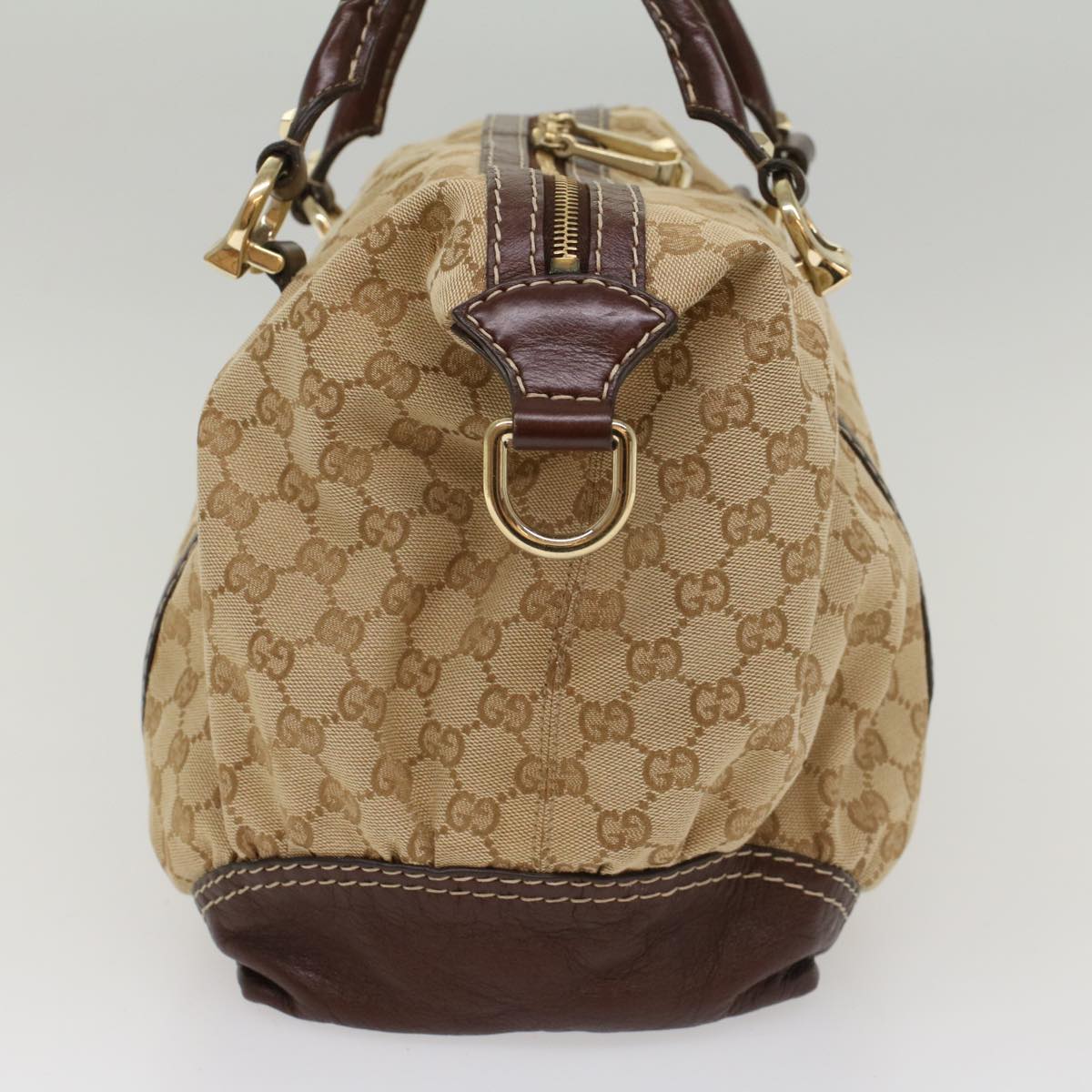 GUCCI GG Canvas Hand Bag Leather Beige 189892 54132