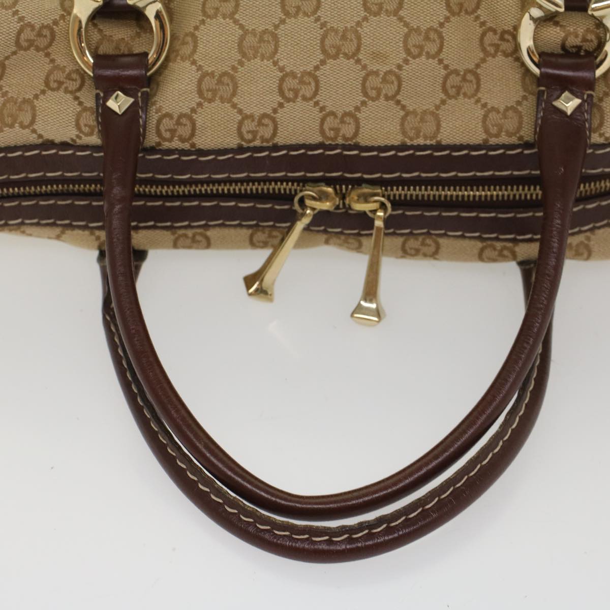 GUCCI GG Canvas Hand Bag Leather Beige 189892 54132