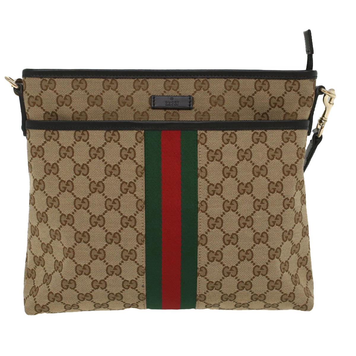 GUCCI GG Supreme Web Sherry Line Shoulder Bag Beige Red Green 388926 54134