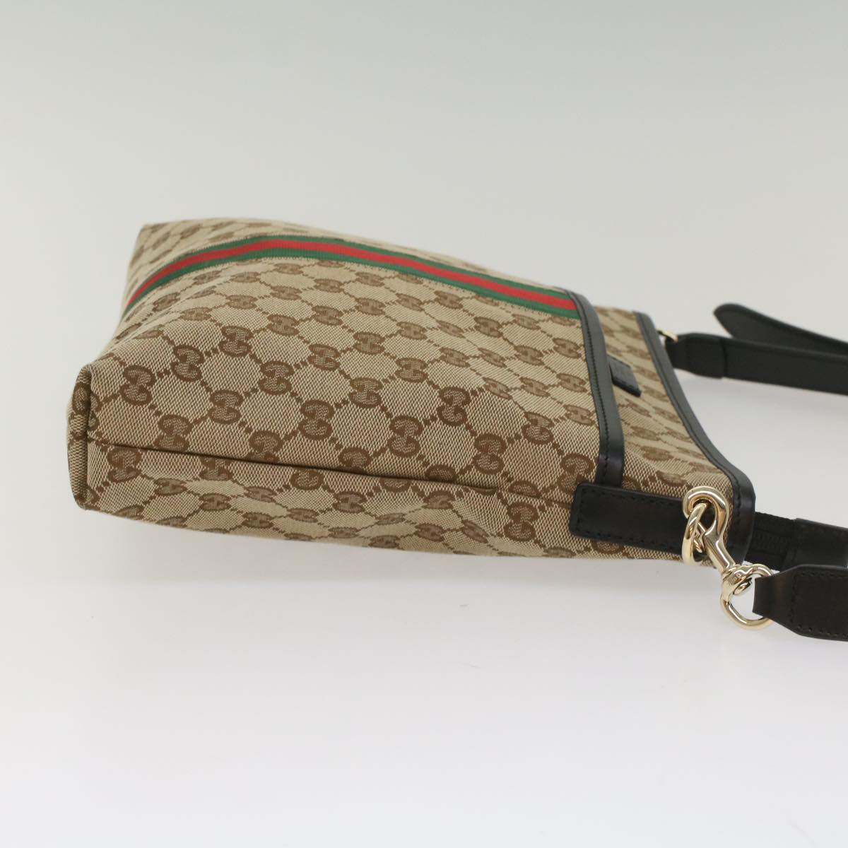 GUCCI GG Supreme Web Sherry Line Shoulder Bag Beige Red Green 388926 54134