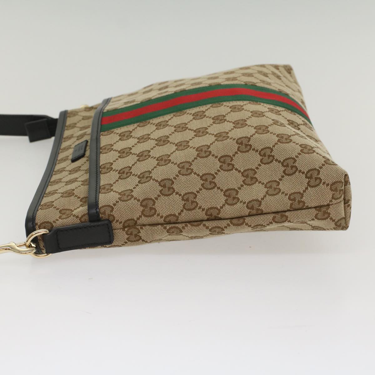 GUCCI GG Supreme Web Sherry Line Shoulder Bag Beige Red Green 388926 54134