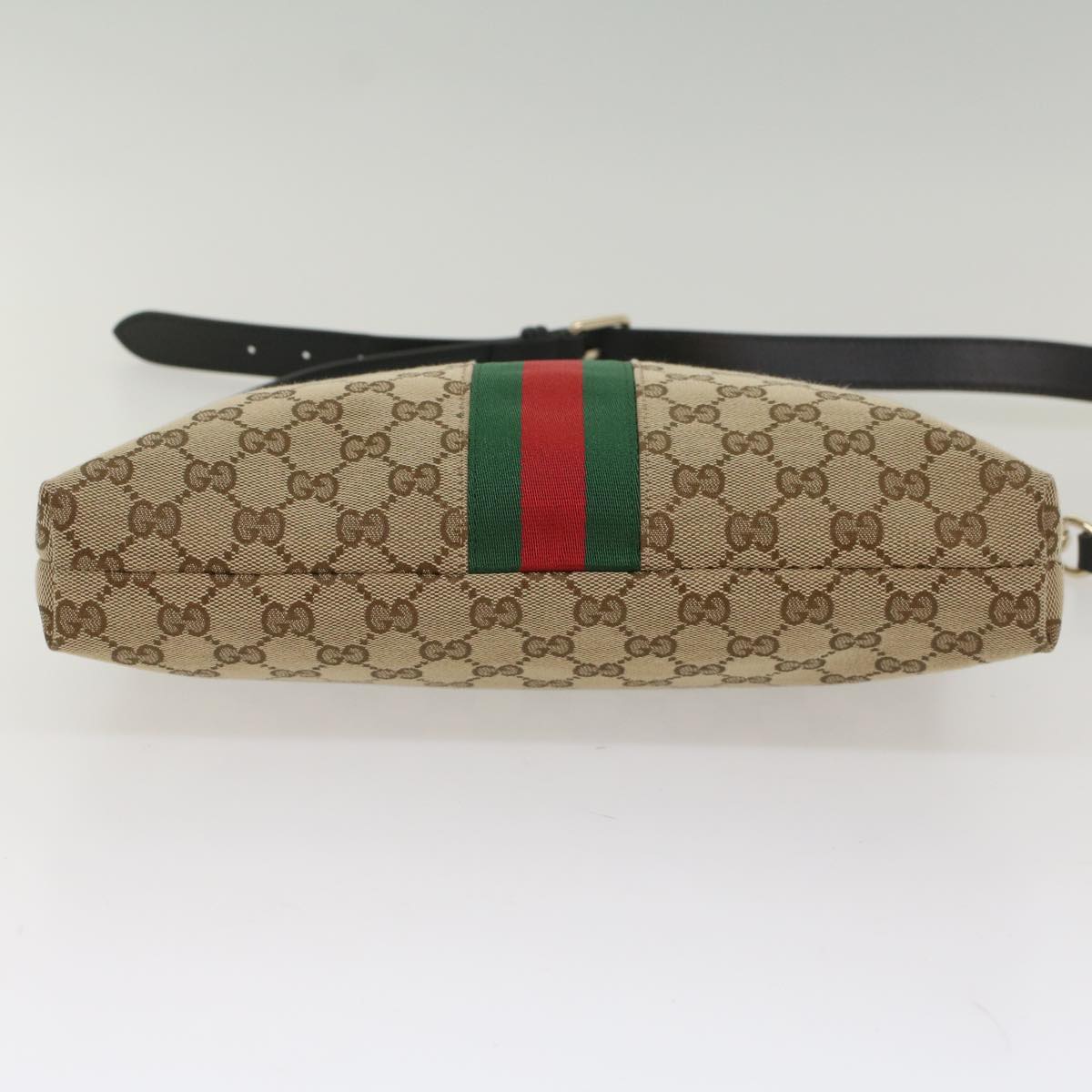 GUCCI GG Supreme Web Sherry Line Shoulder Bag Beige Red Green 388926 54134