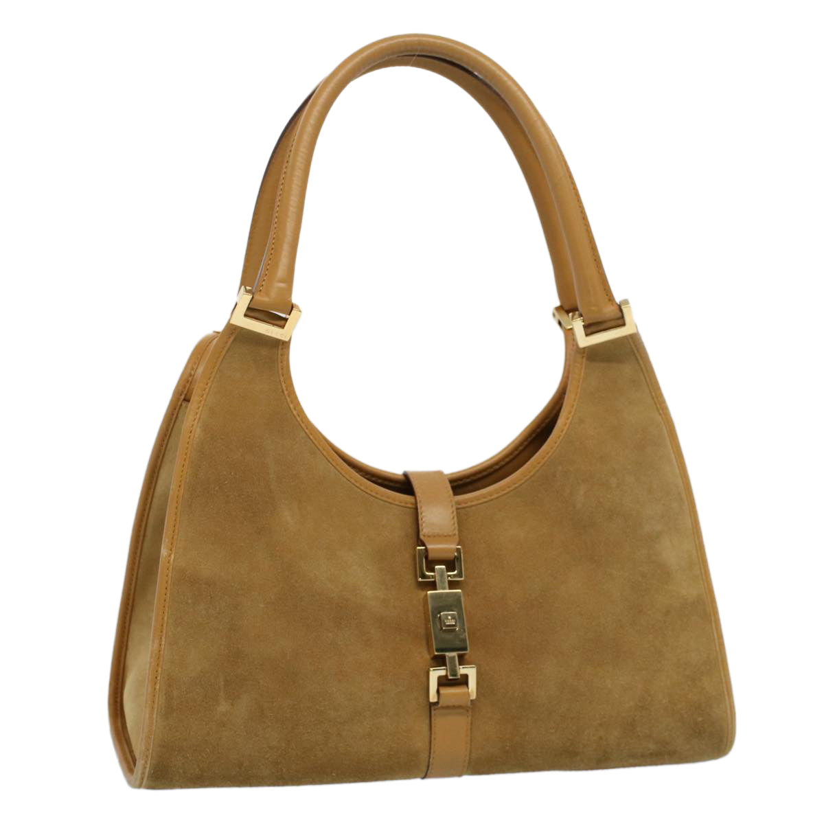 GUCCI Jackie Hand Bag Suede Beige 002 1067 54144