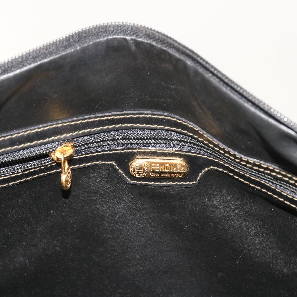 FENDI Zucca Canvas Boston Bag 2way Black Brown 54154