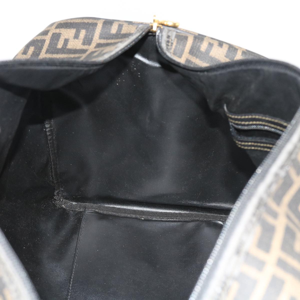 FENDI Zucca Canvas Boston Bag 2way Black Brown 54154