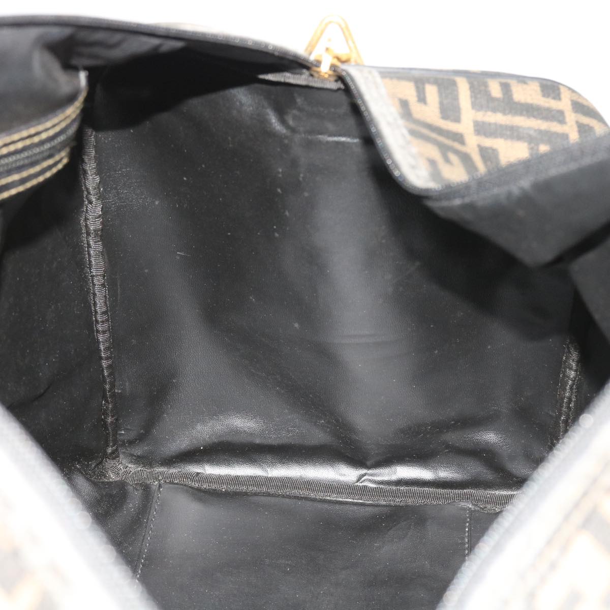 FENDI Zucca Canvas Boston Bag 2way Black Brown 54154