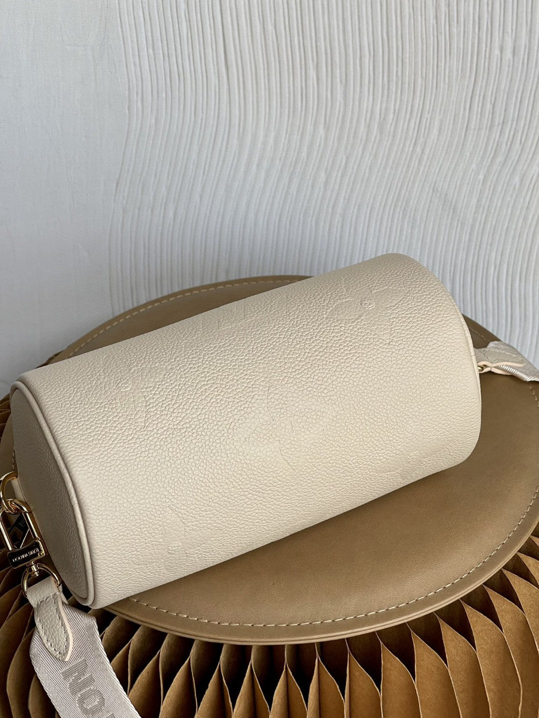 LV Papillon GLAMI Bag In Monogram Empreinte For Women 7.9in/20cm CrÃƒÂ¨me Beige M45994