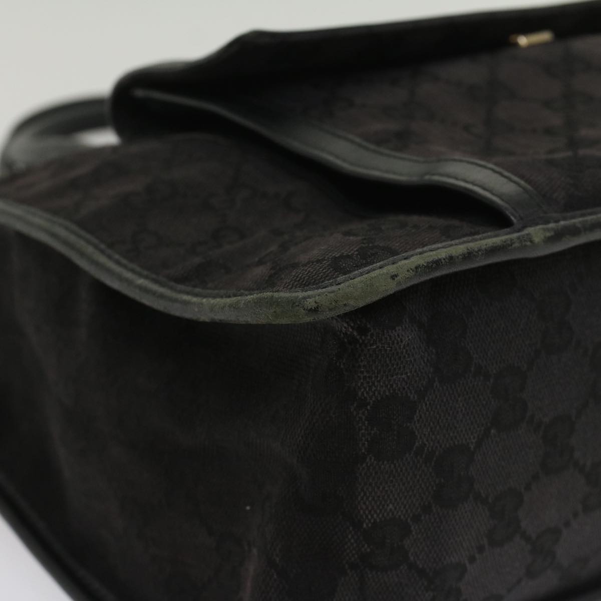 GUCCI GG Canvas Hand Bag Leather Black 000 0854 001013 54325