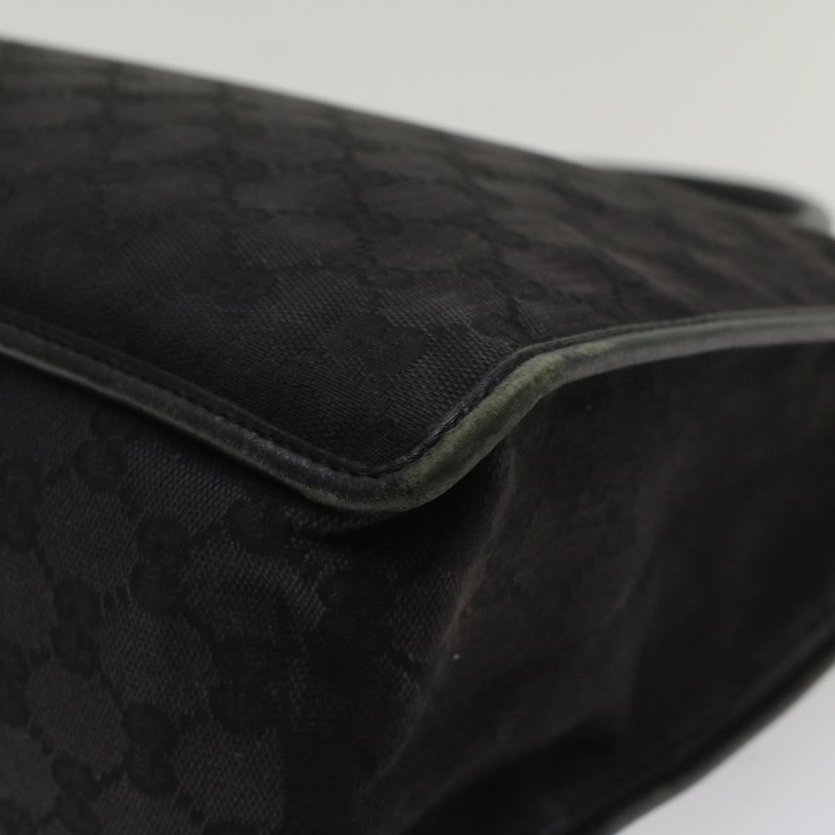 GUCCI GG Canvas Hand Bag Leather Black 000 0854 001013 54325