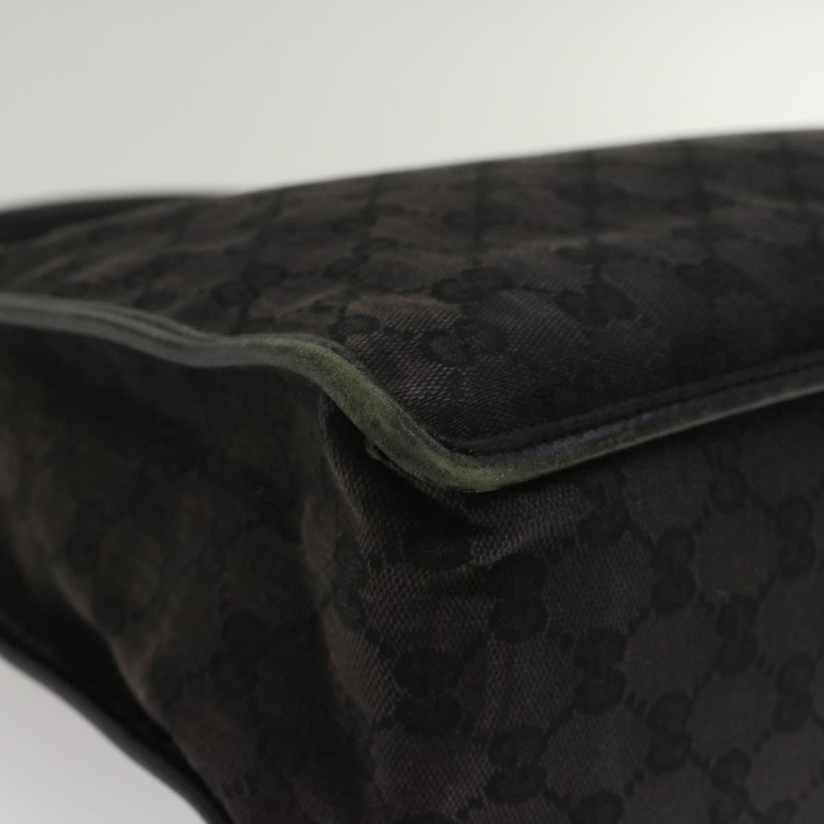 GUCCI GG Canvas Hand Bag Leather Black 000 0854 001013 54325