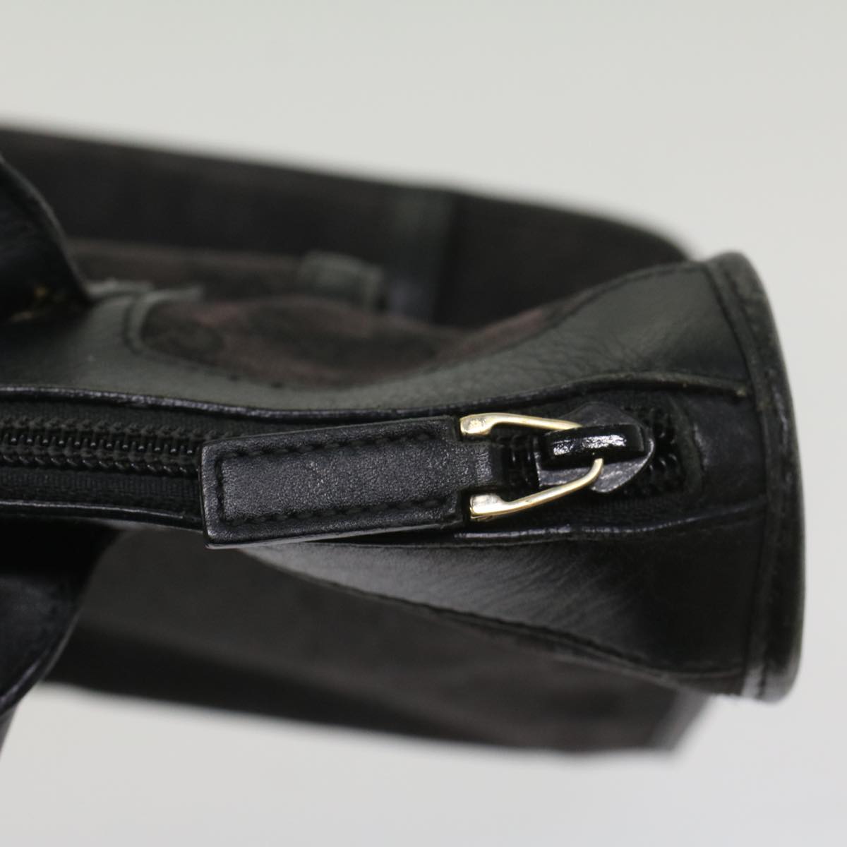 GUCCI GG Canvas Hand Bag Leather Black 000 0854 001013 54325
