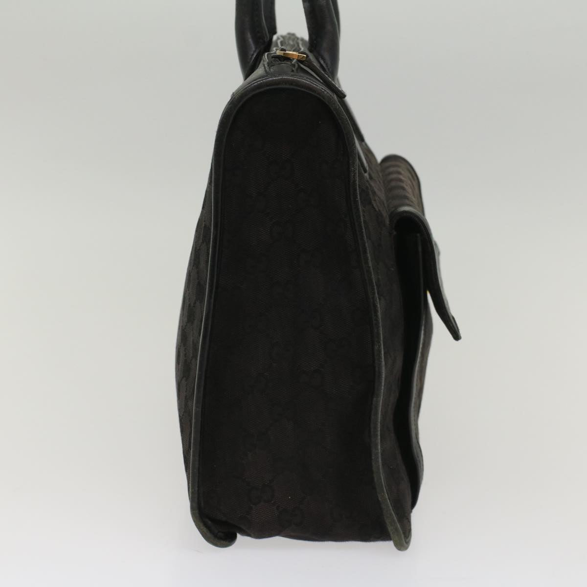 GUCCI GG Canvas Hand Bag Leather Black 000 0854 001013 54325