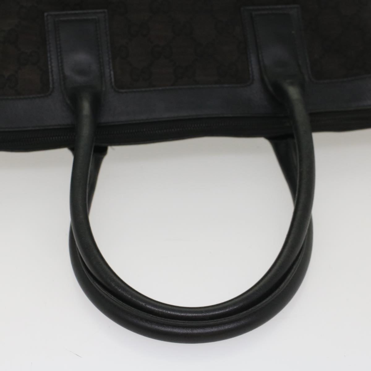 GUCCI GG Canvas Hand Bag Leather Black 000 0854 001013 54325