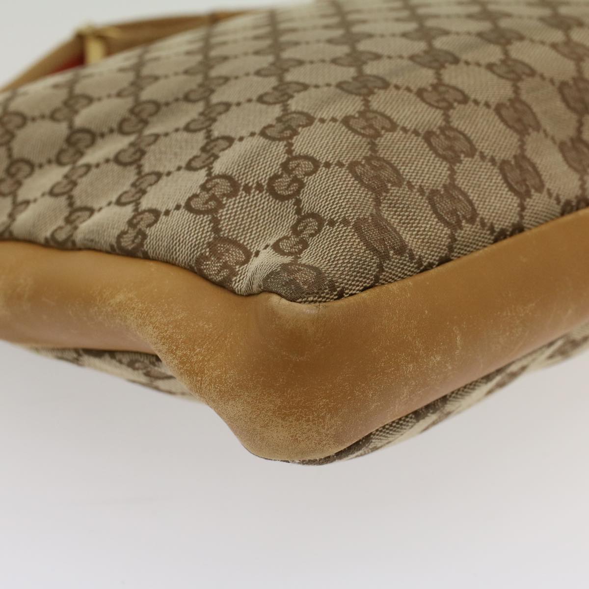 GUCCI GG Canvas Sherry Line Shoulder Bag Beige Red 001 4094 002113 54327