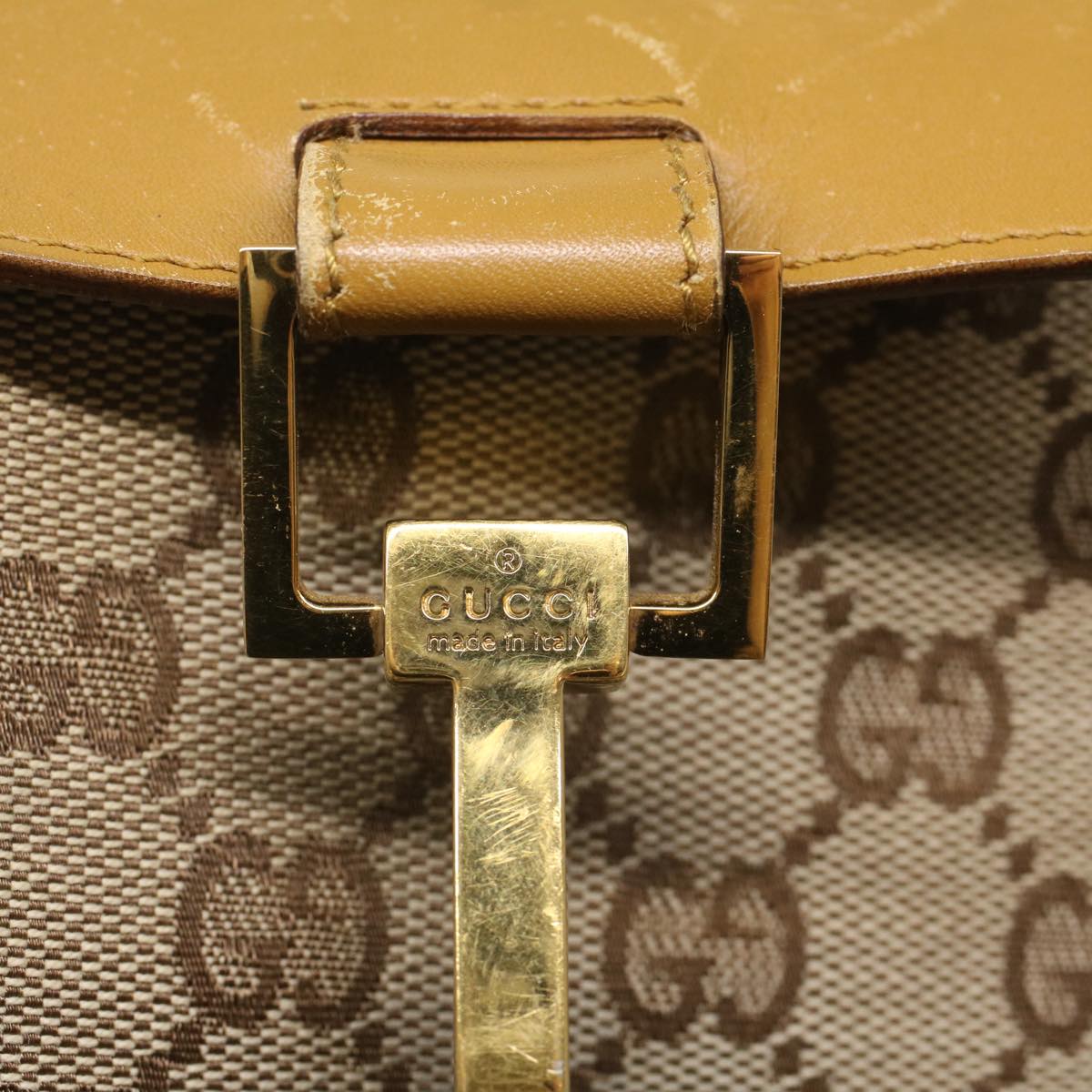 GUCCI GG Canvas Sherry Line Shoulder Bag Beige Red 001 4094 002113 54327