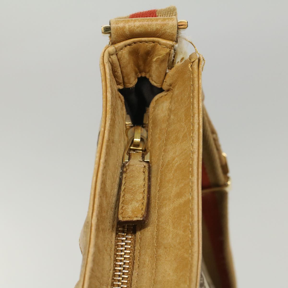 GUCCI GG Canvas Sherry Line Shoulder Bag Beige Red 001 4094 002113 54327