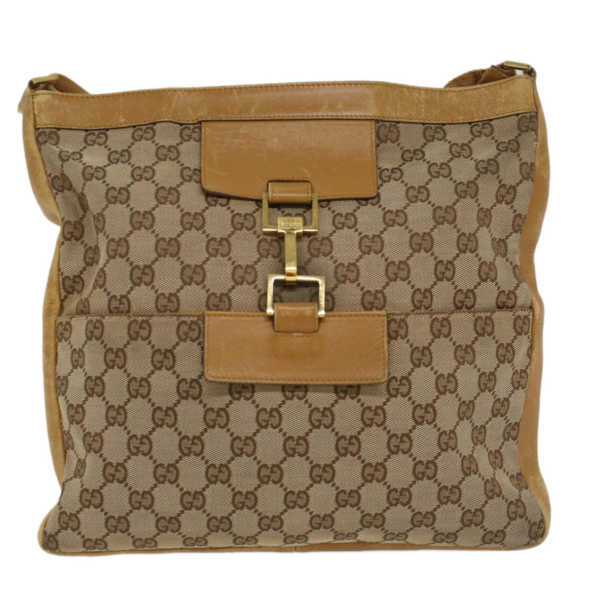 GUCCI GG Canvas Sherry Line Shoulder Bag Beige Red 001 4094 002113 54327