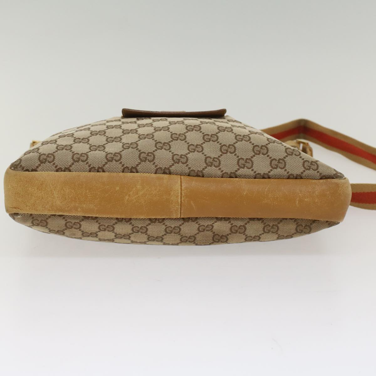 GUCCI GG Canvas Sherry Line Shoulder Bag Beige Red 001 4094 002113 54327