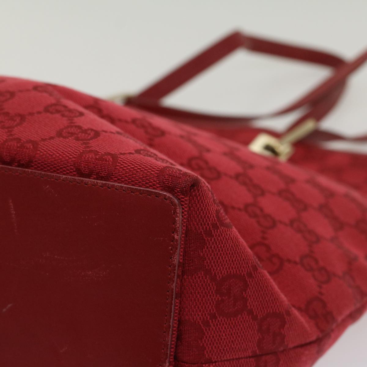 GUCCI GG Canvas Tote Bag Red 002 1098 3444 54328