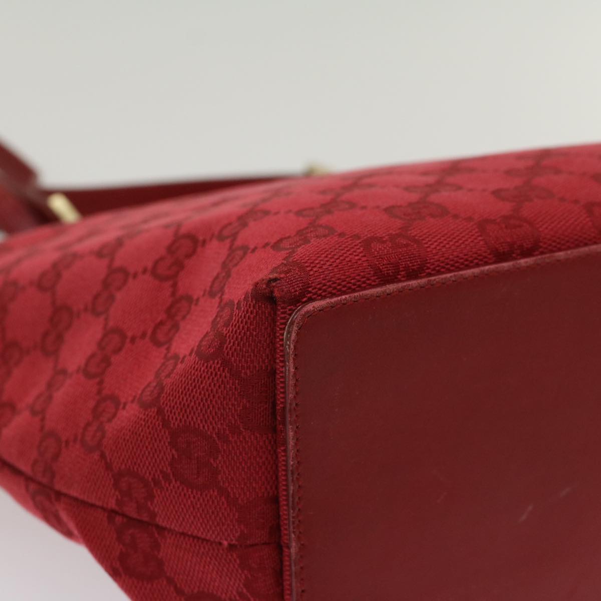GUCCI GG Canvas Tote Bag Red 002 1098 3444 54328