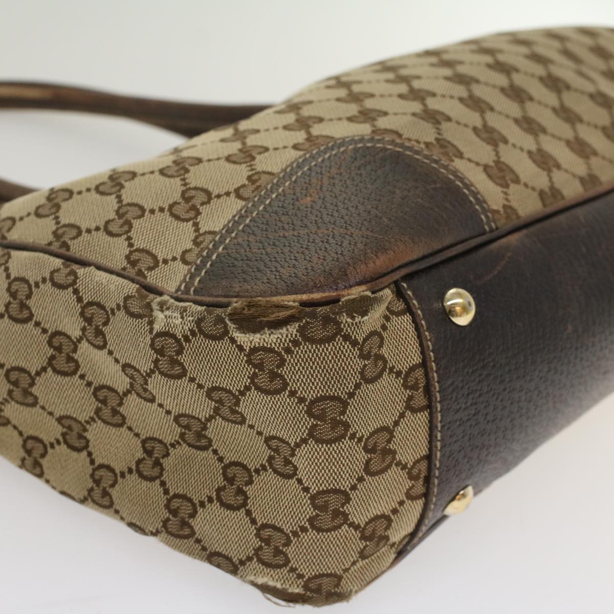 GUCCI GG Canvas Web Sherry Line Tote Bag Beige Red Green 163805 54330
