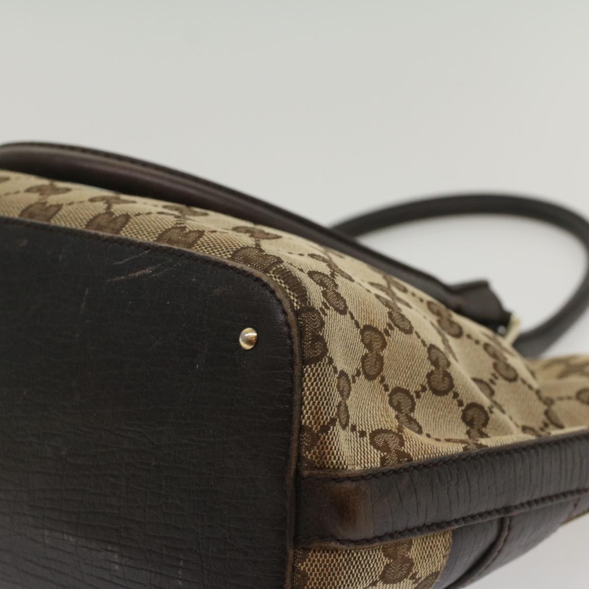 GUCCI GG Canvas Web Sherry Line Tote Bag Beige Red Green 137385 54334