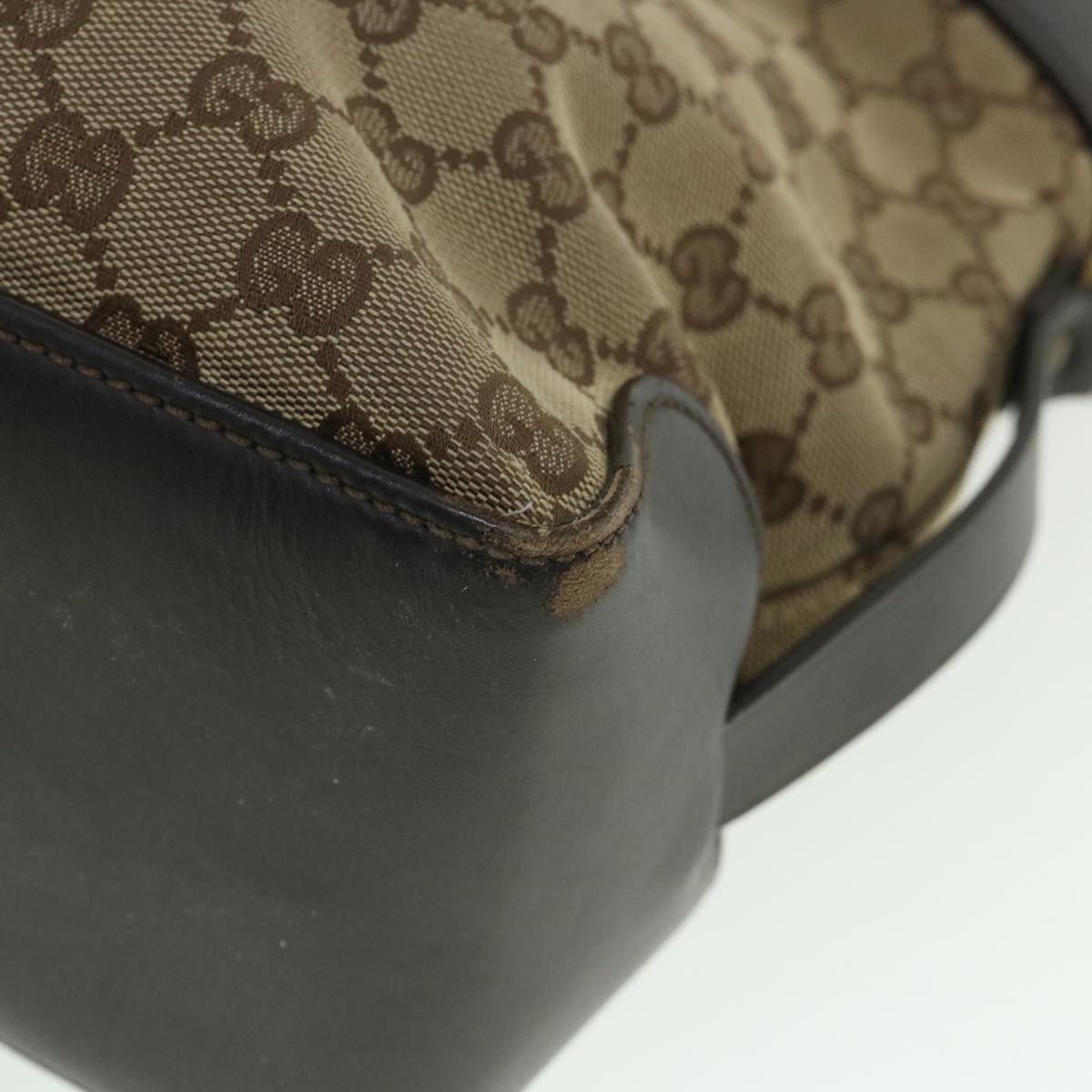 GUCCI GG Canvas Hand Bag Leather Beige 106251 54335
