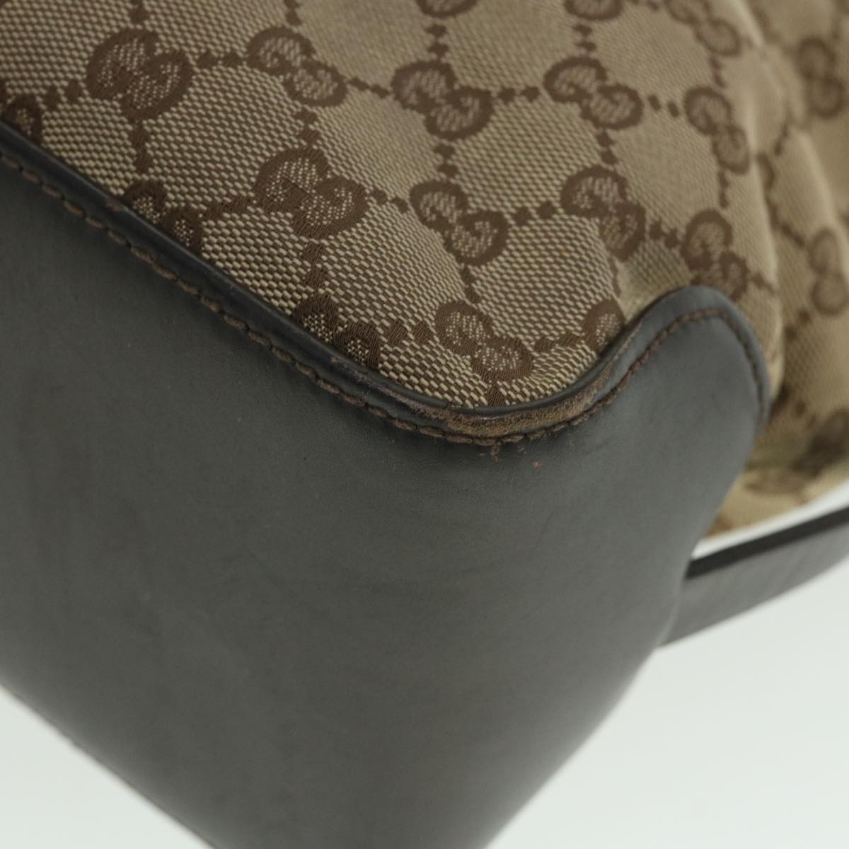 GUCCI GG Canvas Hand Bag Leather Beige 106251 54335