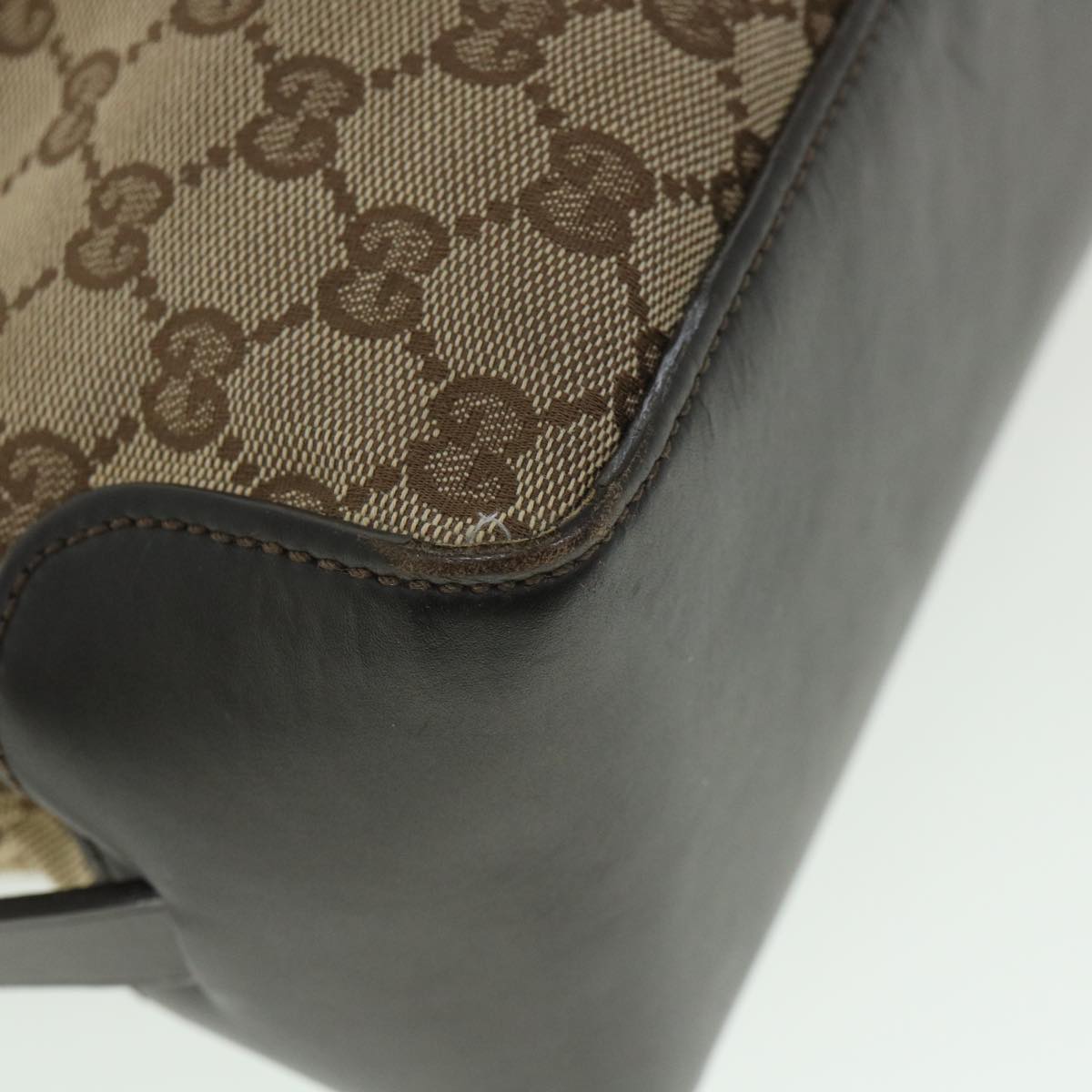 GUCCI GG Canvas Hand Bag Leather Beige 106251 54335