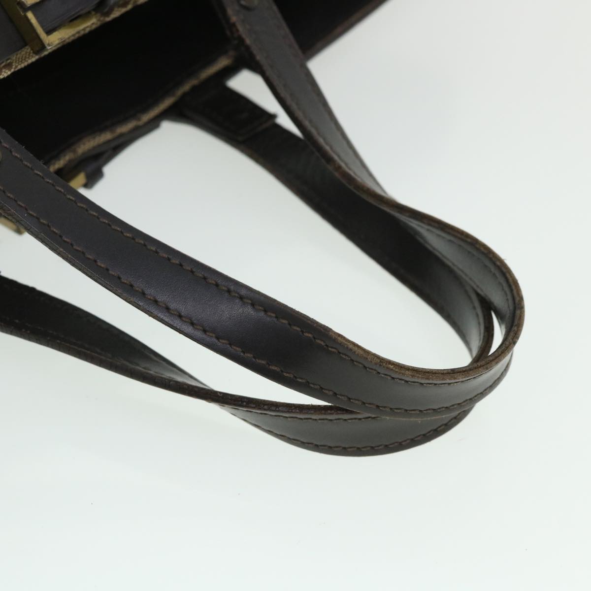 GUCCI GG Canvas Hand Bag Leather Beige 106251 54335