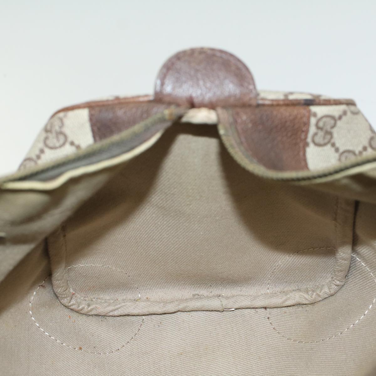 GUCCI GG Supreme Web Sherry Line Hand Bag PVC Leather Beige Red Green 54339
