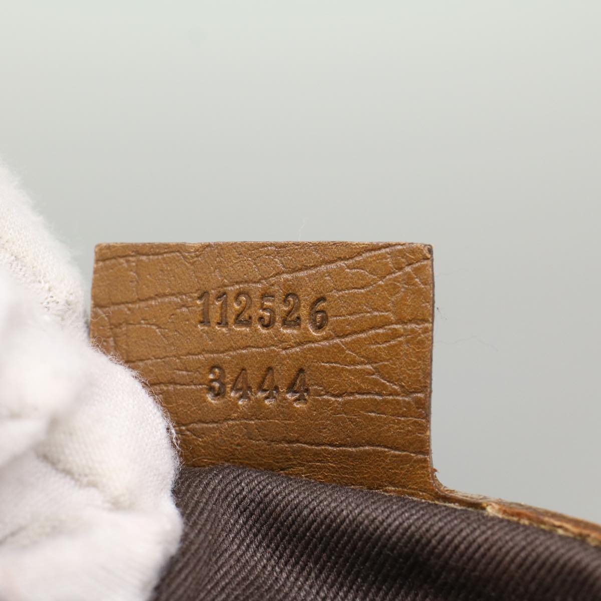 GUCCI GG Canvas Bamboo Hand Bag Leather Beige Brown 54340