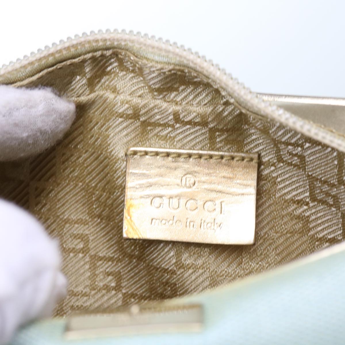 GUCCI Hand Bag Nylon Canvas Light Blue 039 1133 54352