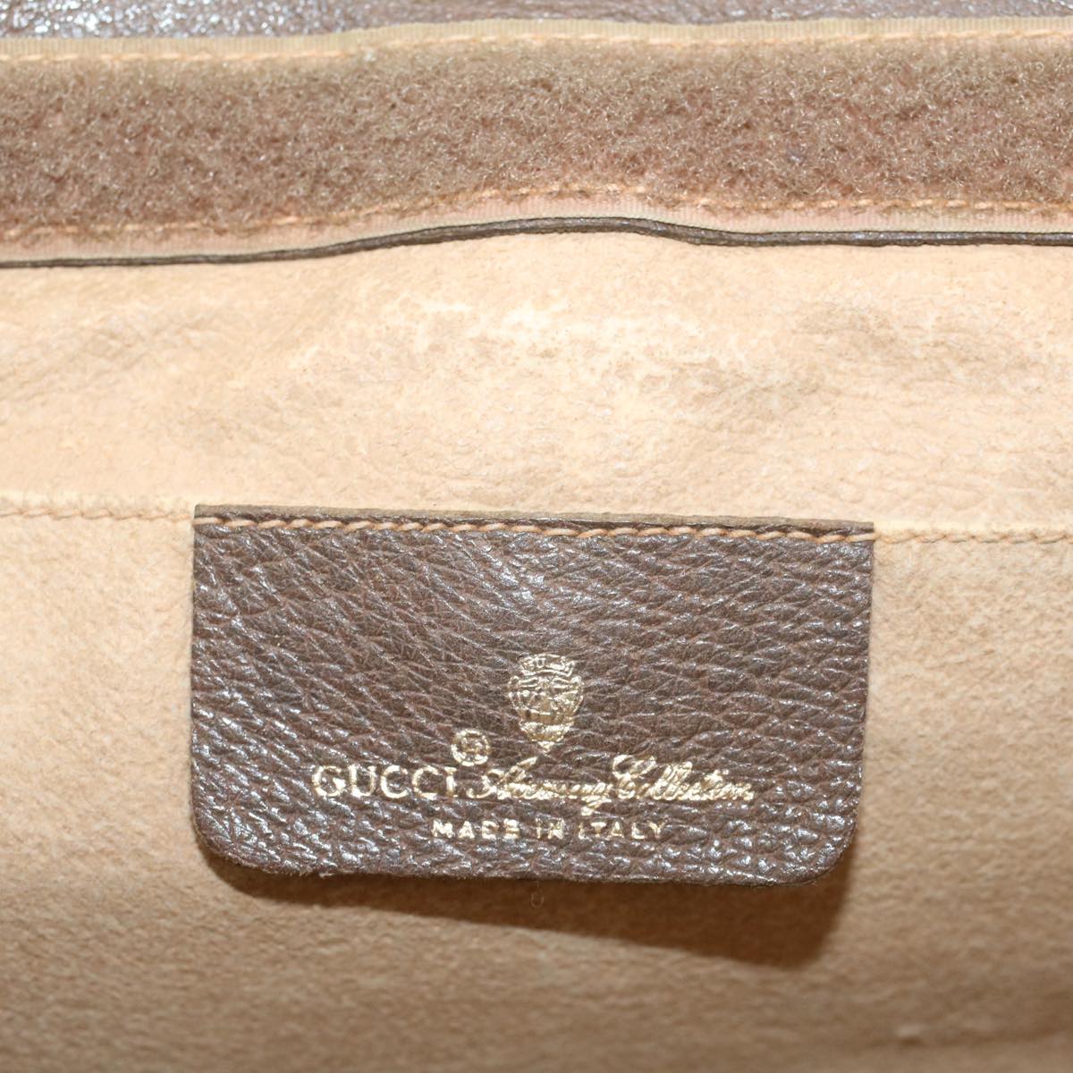 GUCCI GG Canvas Web Sherry Line Clutch Bag PVC Leather Beige Red 54354