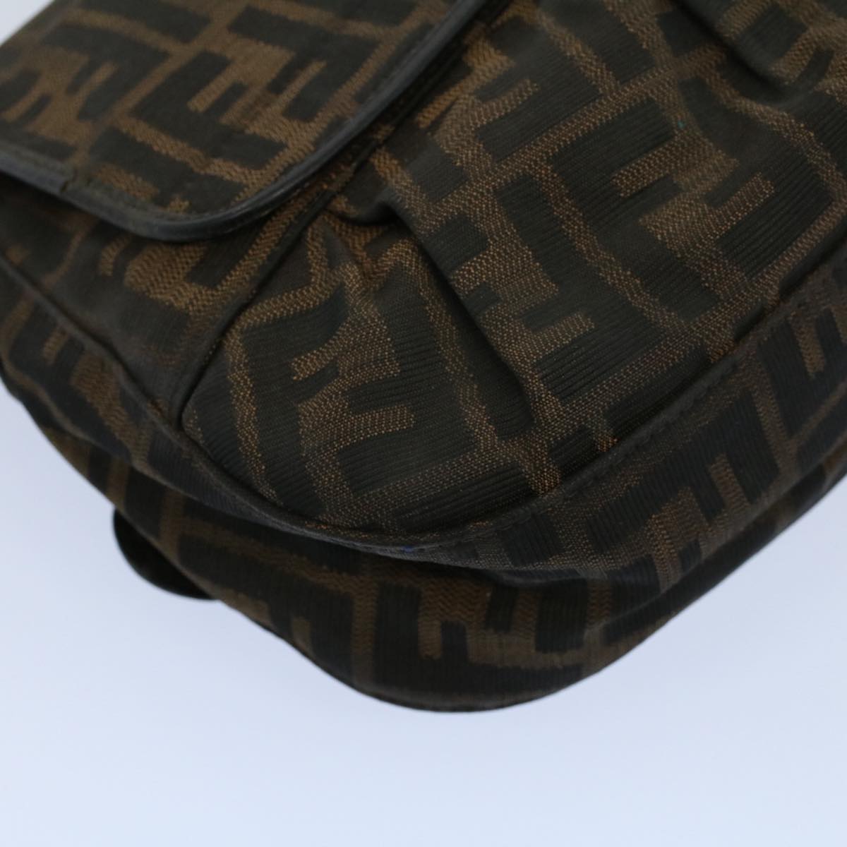 FENDI Shoulder Bag Zucca Canvas Brown Black 54362