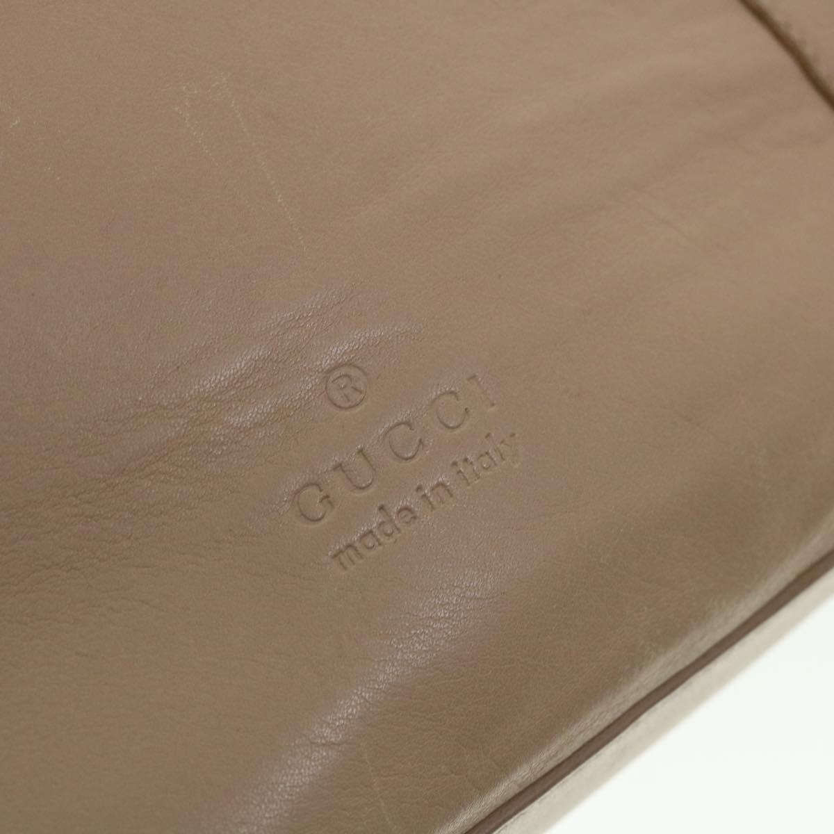GUCCI Shoulder Bag Leather Beige 54365