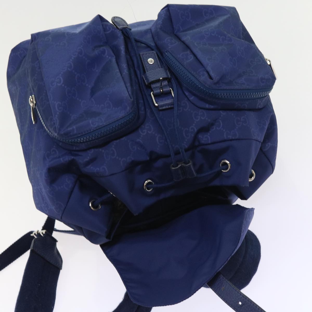 GUCCI Backpack Nylon Blue 406361 54375