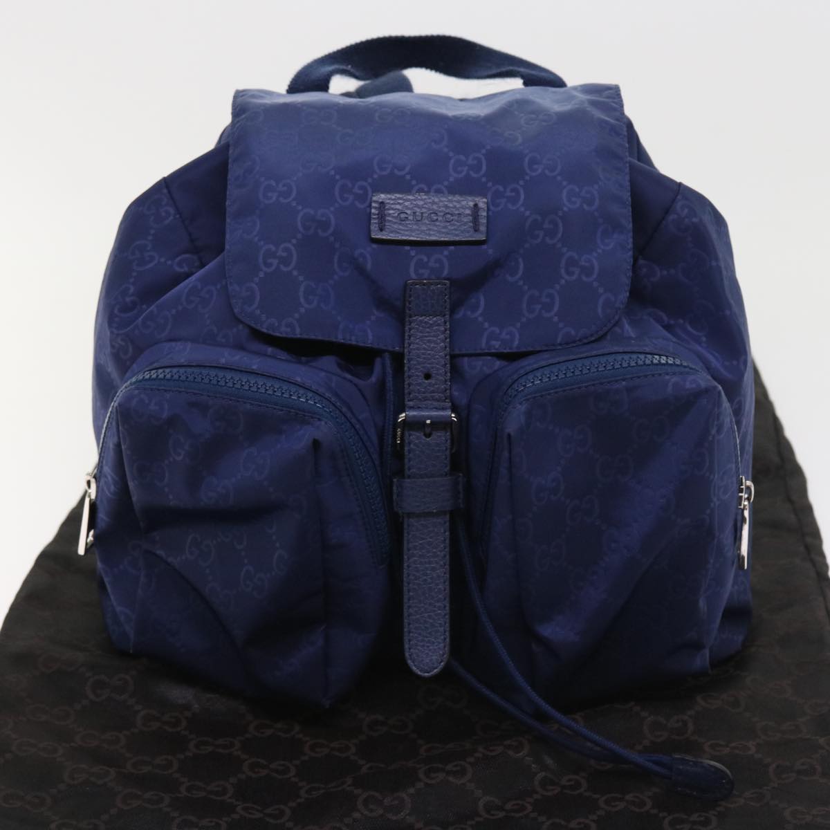 GUCCI Backpack Nylon Blue 406361 54375