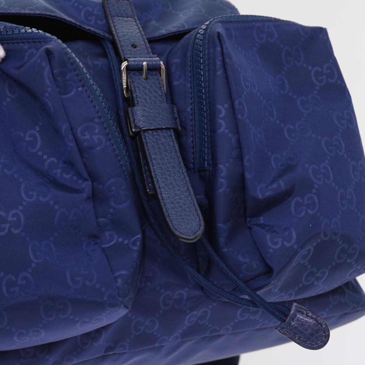 GUCCI Backpack Nylon Blue 406361 54375