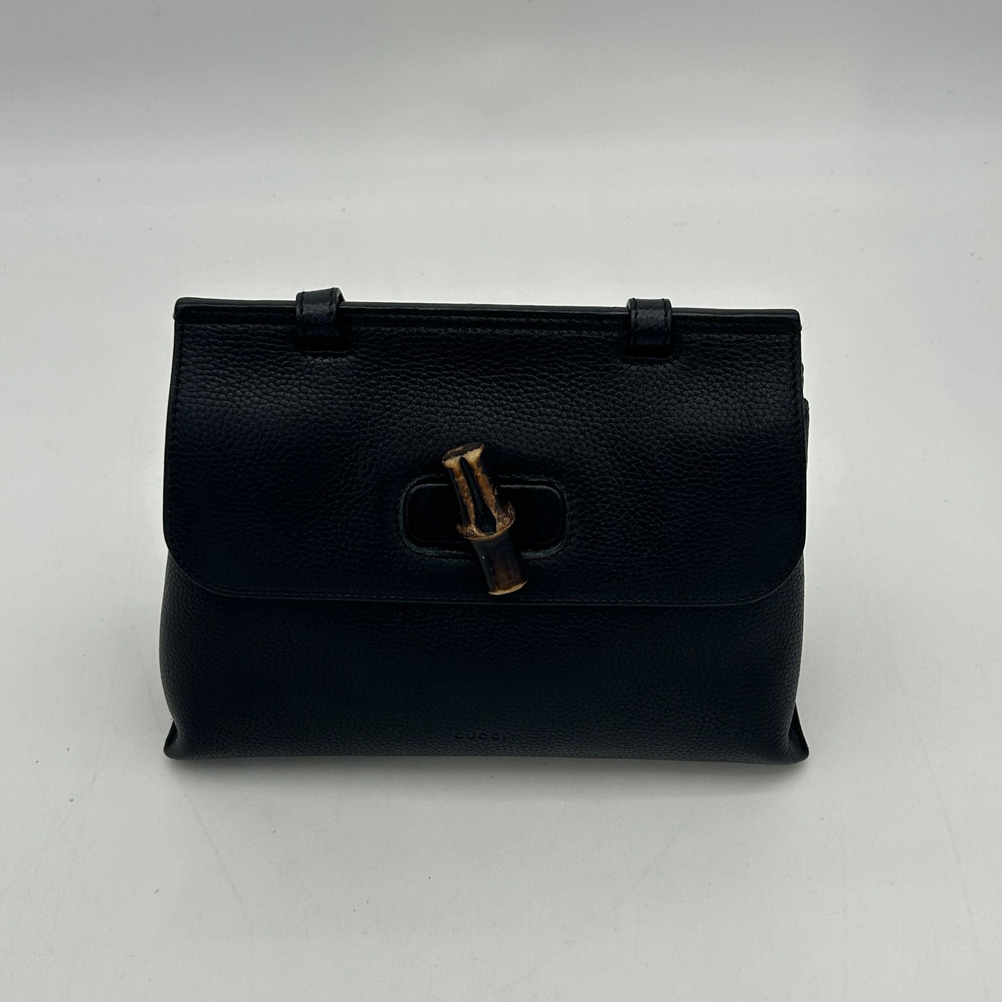 Bamboo daily top handle leather handbag GLM-- Black in Leather LA12350