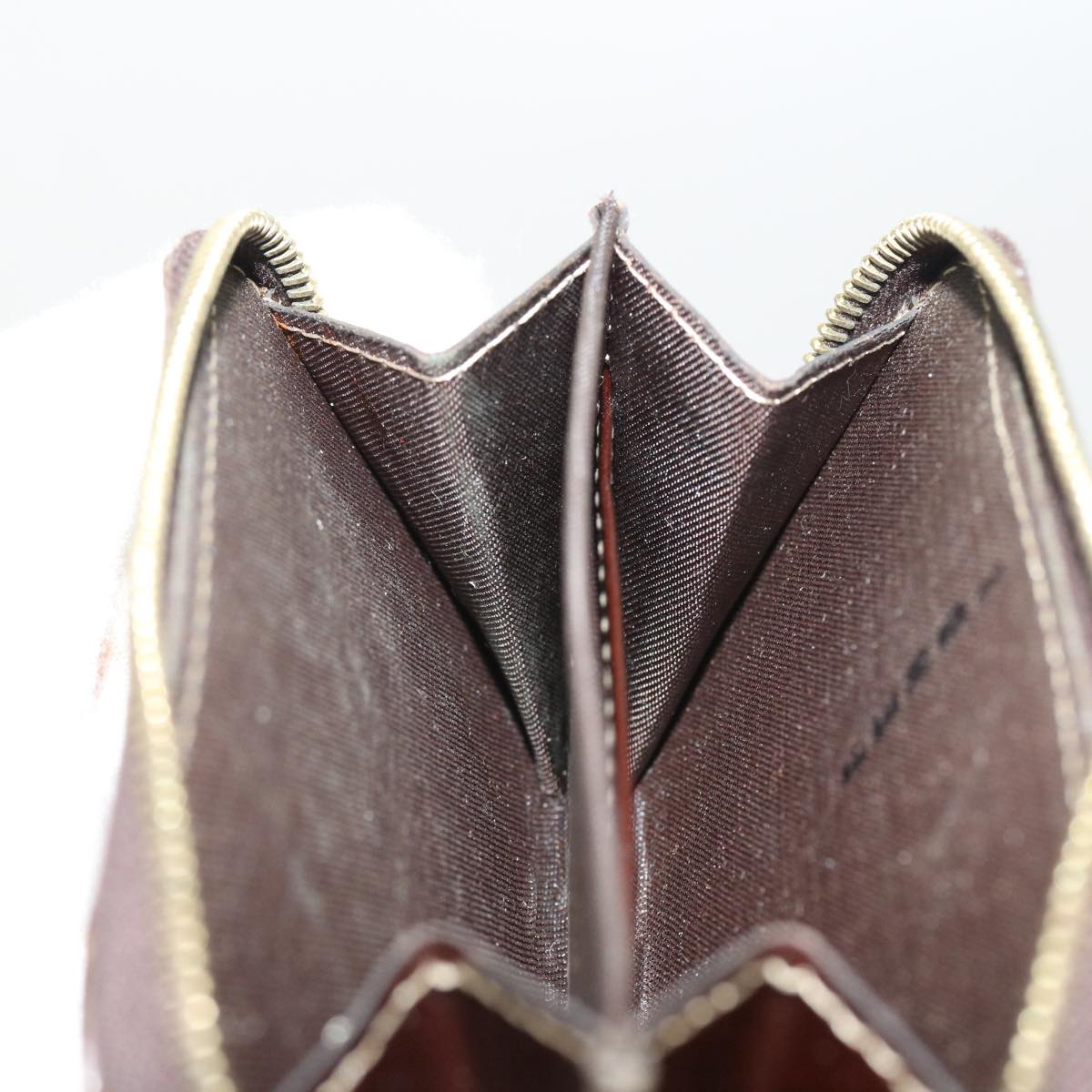 FENDI Zucchino Canvas Shoulder Wallet Enamel Brown 54463